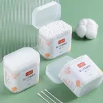 Chỗ sỉ hộp 200 Tăm Bông Ngoáy Tai - Tăm Bông Vcool 2 Đầu Tròn Và Dẹt Cho Bé Sơ Sinh 8x6x3.5cm