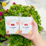 Chỗ sỉ hộp 200 Tăm Bông Ngoáy Tai - Tăm Bông Vcool 2 Đầu Tròn Và Dẹt Cho Bé Sơ Sinh 8x6x3.5cm