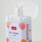 Chỗ sỉ hộp 200 Tăm Bông Ngoáy Tai - Tăm Bông Vcool 2 Đầu Tròn Và Dẹt Cho Bé Sơ Sinh 8x6x3.5cm