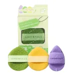 Chỗ sỉ hộp 3 Miếng Bông Mút Rửa Mặt Bọt Biển Amortals (Có Chữ)
