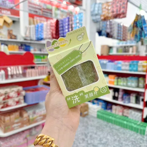 Chỗ sỉ hộp 3 Miếng Bông Mút Rửa Mặt Bọt Biển Amortals (Có Chữ)