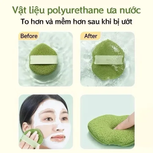Nguồn hàng sỉ hộp 3 Miếng Bông Mút Rửa Mặt Bọt Biển Xunfuji (Không Chữ)