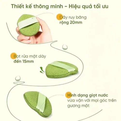 Nguồn hàng sỉ hộp 3 Miếng Bông Mút Rửa Mặt Bọt Biển Xunfuji (Không Chữ)