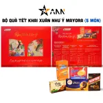 Nguồn hàng sỉ hộp Bánh Tết Mayora Khai Xuân - Bộ Quà Tết Khai Xuân Như Ý Mayora Hộp 837g Gồm 5 Món