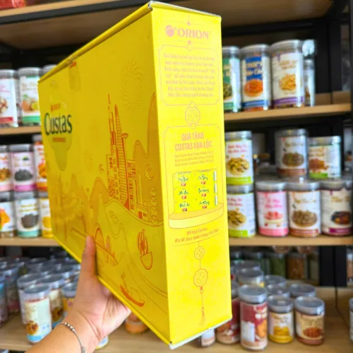 Hộp quà bánh Tết Orion Custas Vạn Lộc 564g gồm 6 món, phối 3 vị
