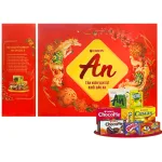 Shop sỉ hộp Bánh Tết Orion Tài Lộc 3 - Bộ Quà Tết Con Ngựa Orion An Tài Lộc 3 Hộp 1,3359kg Gồm 8 Món