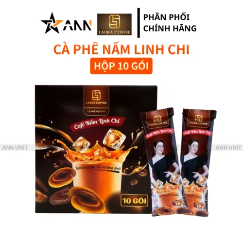 Laura Coffee Cà Phê Nấm Linh Chi Hòa Tan 10 Gói