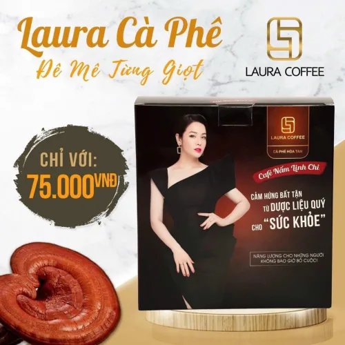 Laura Coffee Cà Phê Nấm Linh Chi Hòa Tan 10 Gói
