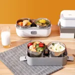 Nơi lấy sỉ hộp Cơm Giữ Nhiệt Hâm Nóng Thức Ăn 2 Tầng 4 Ngăn 20x13x25cm