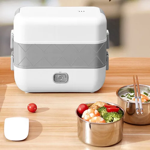 Nơi lấy sỉ hộp Cơm Giữ Nhiệt Hâm Nóng Thức Ăn 2 Tầng 4 Ngăn 20x13x25cm