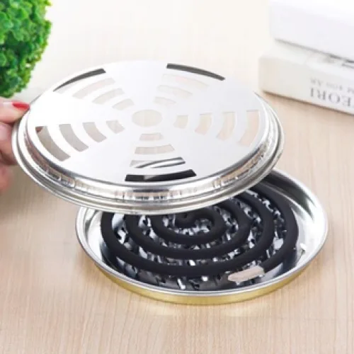 Chỗ sỉ hộp Inox Đựng Hương Muỗi Có Nắp 14.5x3,5cm