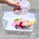 Hộp quà tặng hoa tiền bằng mica, gồm 10 ô đựng tiền
