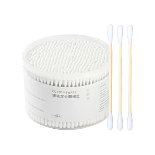 Tăm Bông Ngoáy Tai Thân Gỗ 2 Đầu Mềm, Combo 3 Hộp 500 Cây