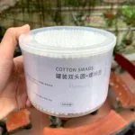 Tăm Bông Ngoáy Tai Thân Gỗ 2 Đầu Mềm, Combo 3 Hộp 500 Cây