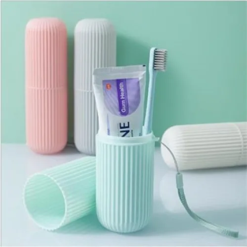 Hộp nhựa dạng ống 19cm đựng bàn chải và kem đánh răng khi đi du lịch