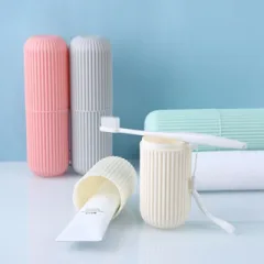 Hộp nhựa dạng ống 19cm đựng bàn chải và kem đánh răng khi đi du lịch