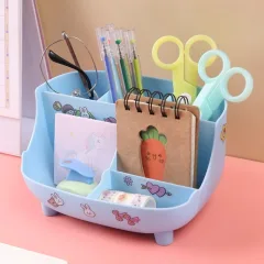 Nơi lấy sỉ hộp Đựng Bút 6 Ngăn Tặng Kèm Sticker Dễ Thương 19x14x10.5cm