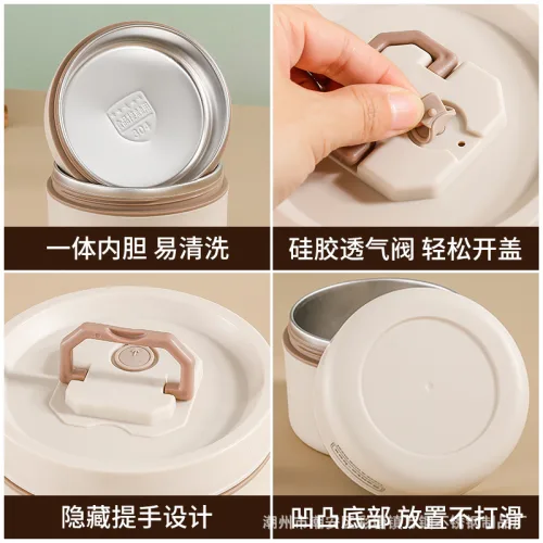 Hộp Cơm 3 Ngăn 14x22.2cm Kèm Túi Đựng Và Thìa Muỗng