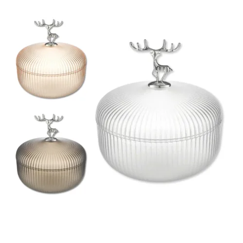 Hộp nhựa hình hươu đựng mứt, bánh kẹo và hoa quả 17x12cm