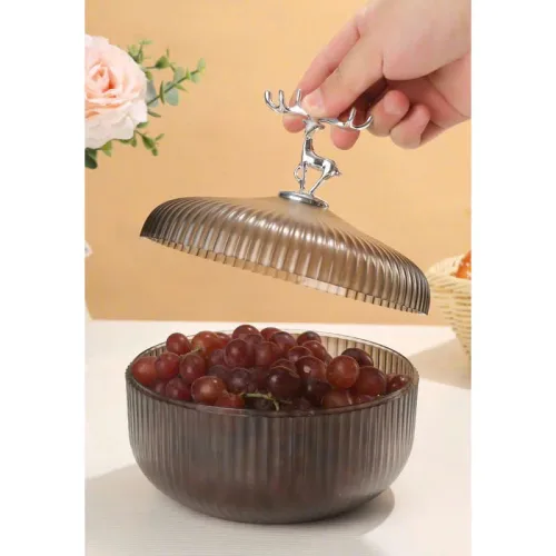 Hộp nhựa hình hươu đựng mứt, bánh kẹo và hoa quả 17x12cm