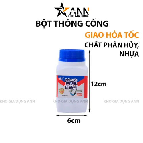 Bột thông cống nắp xanh dạng hủ, khối lượng 260g