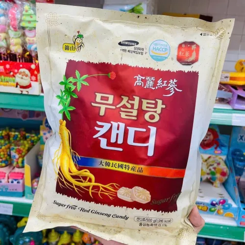 Kẹo hồng sâm Hàn Quốc không đường gói 500g