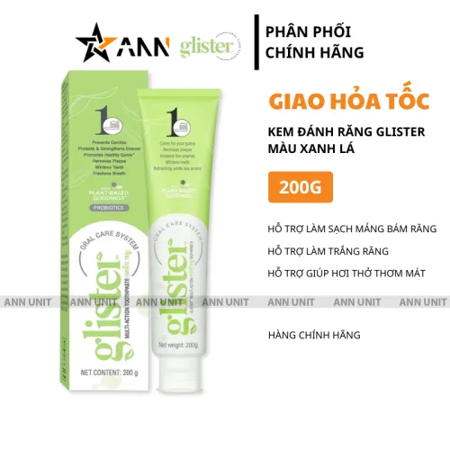 Kem đánh răng màu xanh lá Amway Glister, khối lượng 200g