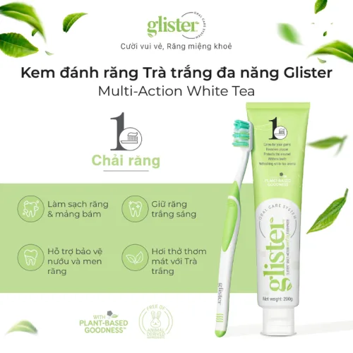 Kem đánh răng màu xanh lá Amway Glister, khối lượng 200g
