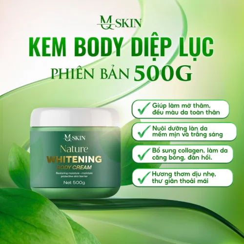 Chuyên sỉ kem Body Diệp Lục Mq Skin 500g - Kem Body Mqskin Nature Whitening Body Cream Chính Hãng