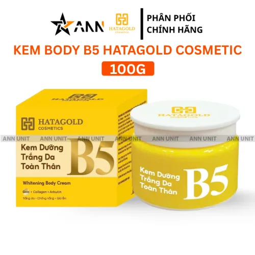 Kem body B5 Hatagold Cosmetics dưỡng sáng da, màu kem, 100g