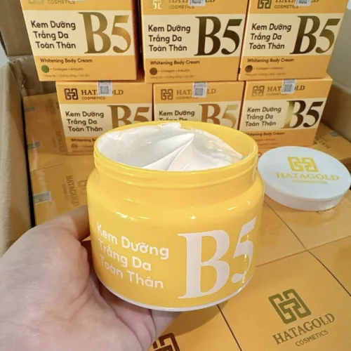Kem body B5 Hatagold Cosmetics dưỡng sáng da, màu kem, 100g