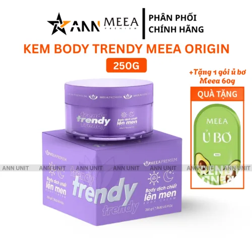 Kem body Trendy Meea Origin dịch chiết lên men, kèm gói ủ bơ