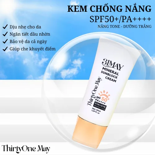 31May Mineral Sunblock Cream SPF50+ PA++++ 50ml