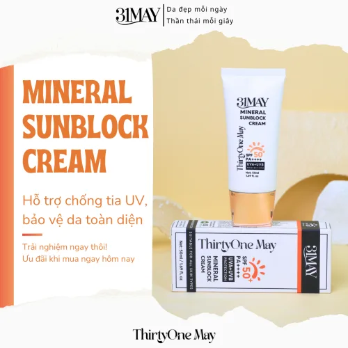 31May Mineral Sunblock Cream SPF50+ PA++++ 50ml