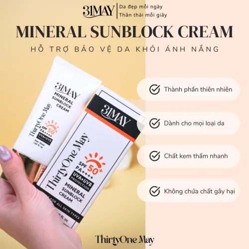 31May Mineral Sunblock Cream SPF50+ PA++++ 50ml