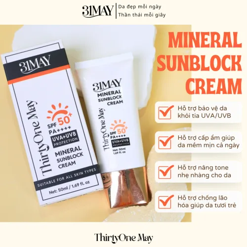 31May Mineral Sunblock Cream SPF50+ PA++++ 50ml