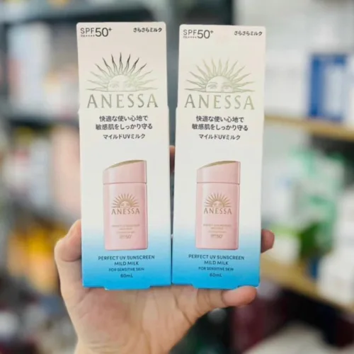 Anessa Hồng Mild Milk Perfect UV Sunscreen SPF50+/PA++++ 60ml