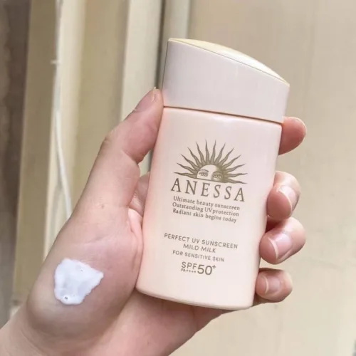 Anessa Hồng Mild Milk Perfect UV Sunscreen SPF50+/PA++++ 60ml