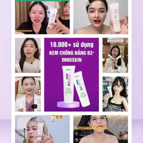 Shop sỉ kem Chống Nắng B3 InnoSkin Màu Xanh Cho Da Khô