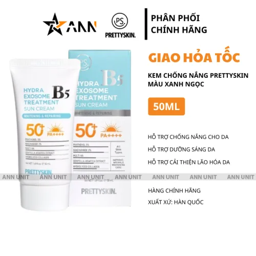 Kem chống nắng dưỡng sáng PrettySkin B5 50 ml màu xanh ngọc