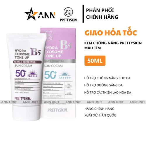Chỗ sỉ kem Chống Nắng B5 PrettySkin 50ml Màu Tím - Hỗ Trợ Chống Nắng Dưỡng Sáng Cải Thiện Lão Hóa Da