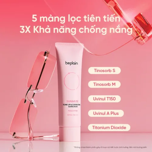 Chuyên sỉ kem Chống Nắng Beplain Sunmuse Tone Up Màu Hồng Dâu 50ml