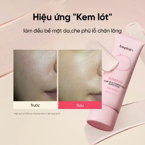 Chuyên sỉ kem Chống Nắng Beplain Sunmuse Tone Up Màu Hồng Dâu 50ml