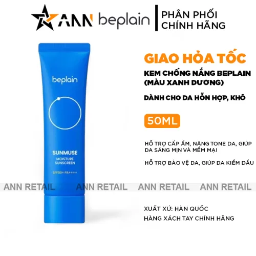 Shop sỉ kem Chống Nắng Beplain Sunmuse Xanh Dương - Dành Cho Da Hỗn Hợp Và Khô 50ml