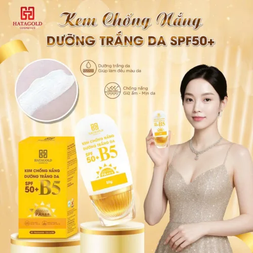 Shop sỉ kem Chống Nắng Dưỡng Sáng Da Spf 50+ B5 Uva/Uvb Pa+++ Hatagold 50g