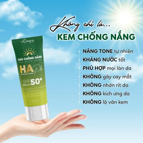 Chỗ sỉ kem Chống Nắng HA Plus N Collagen Nâng Tone