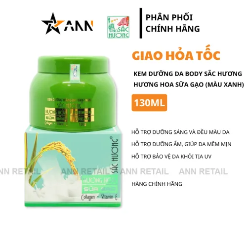 Kem dưỡng da body Sắc Hương hương hoa sữa gạo, hộp xanh 130ml