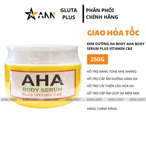 Kem dưỡng toàn thân AHA Body Serum Plus Vitamin C&E, khối lượng 250g