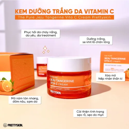 Kem dưỡng da Prettyskin The Pure Jeju Tangerine Vita C 52ml