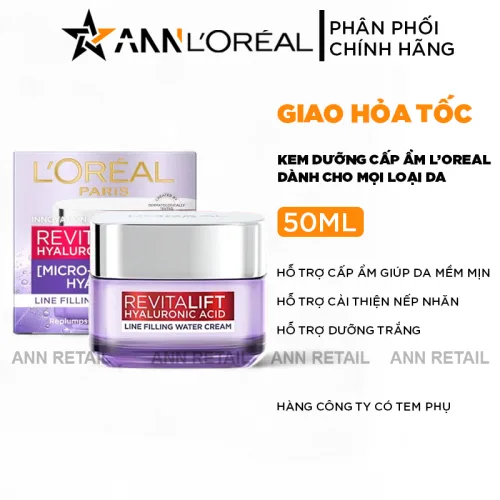 Nguồn hàng sỉ kem Dưỡng Siêu Cấp Ẩm Loreal Paris Revitalift Hyaluronic Acid Line Filling Water 50ml